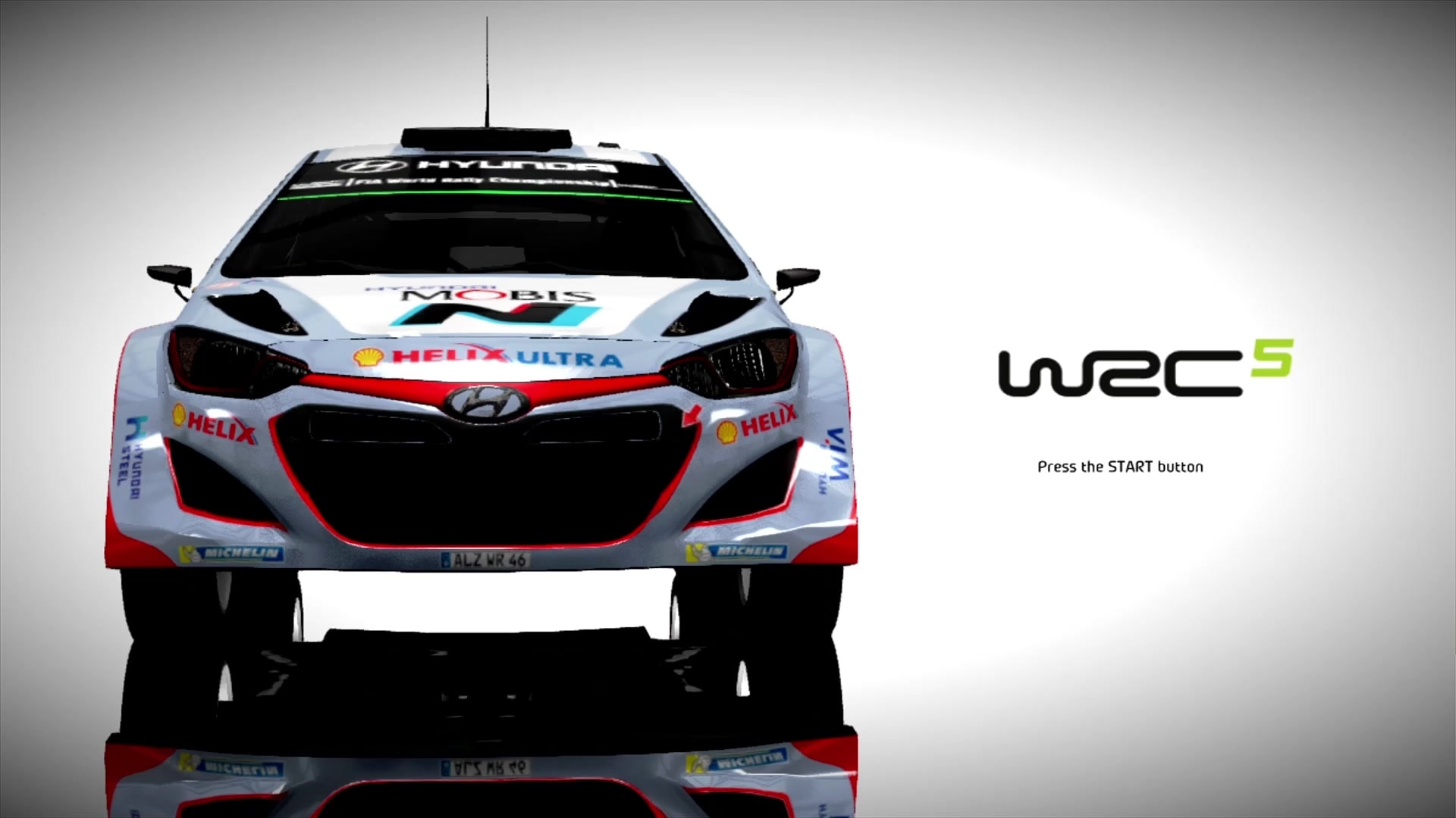 WRC 5 title screen for Xbox 360
